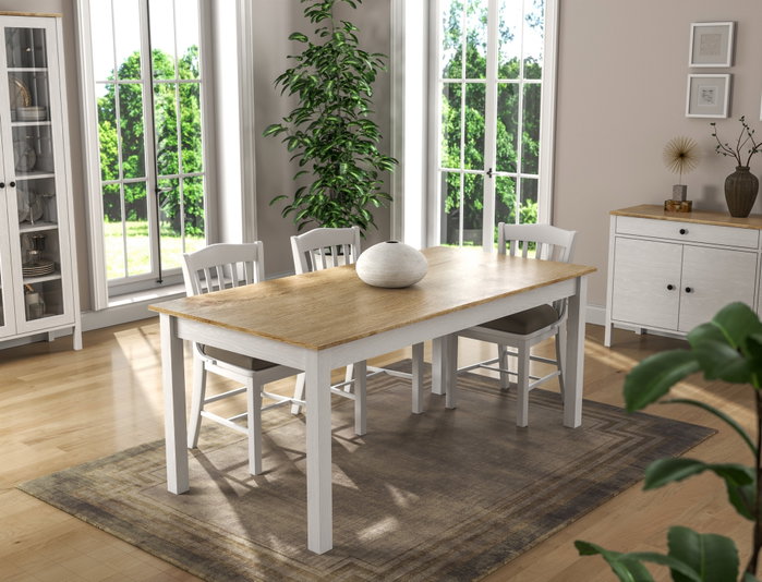 Hanah Home Mesa de comedor FRN-20082 Madera y Blanco